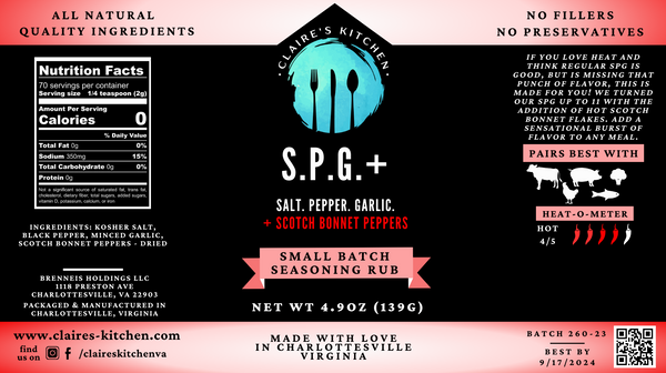 Claire's Kitchen SPG + Scotch Bonnet Peppers 4.9OZ